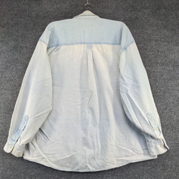 Thompson's Men's Denim Button-Down Shirt Blue XL Long Sleeve Chest Pocket - Picture 7 of 16